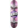 RAD Checker Stripe Complete Skateboard - Pink/Black